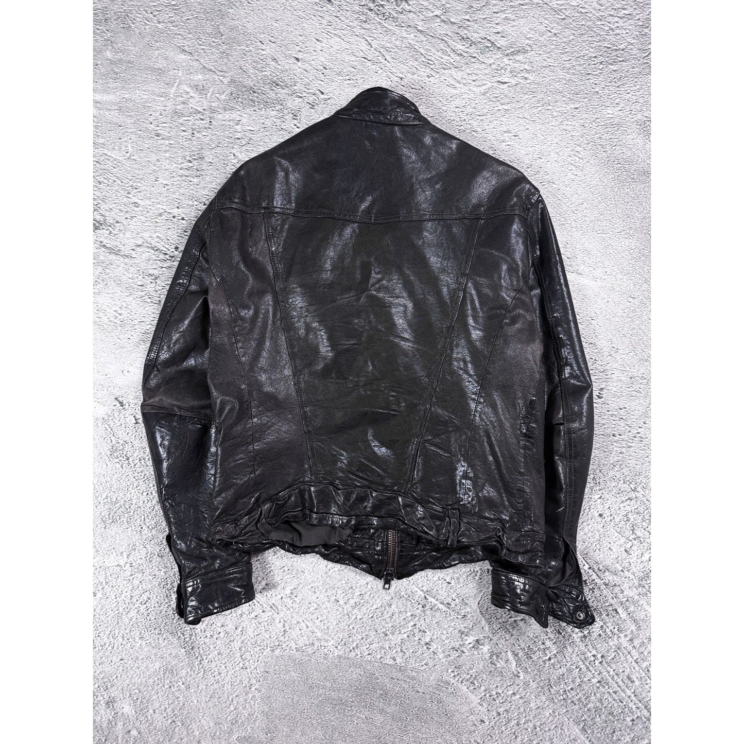 Allsaints Vintage Leather Jacket Avant Garde black