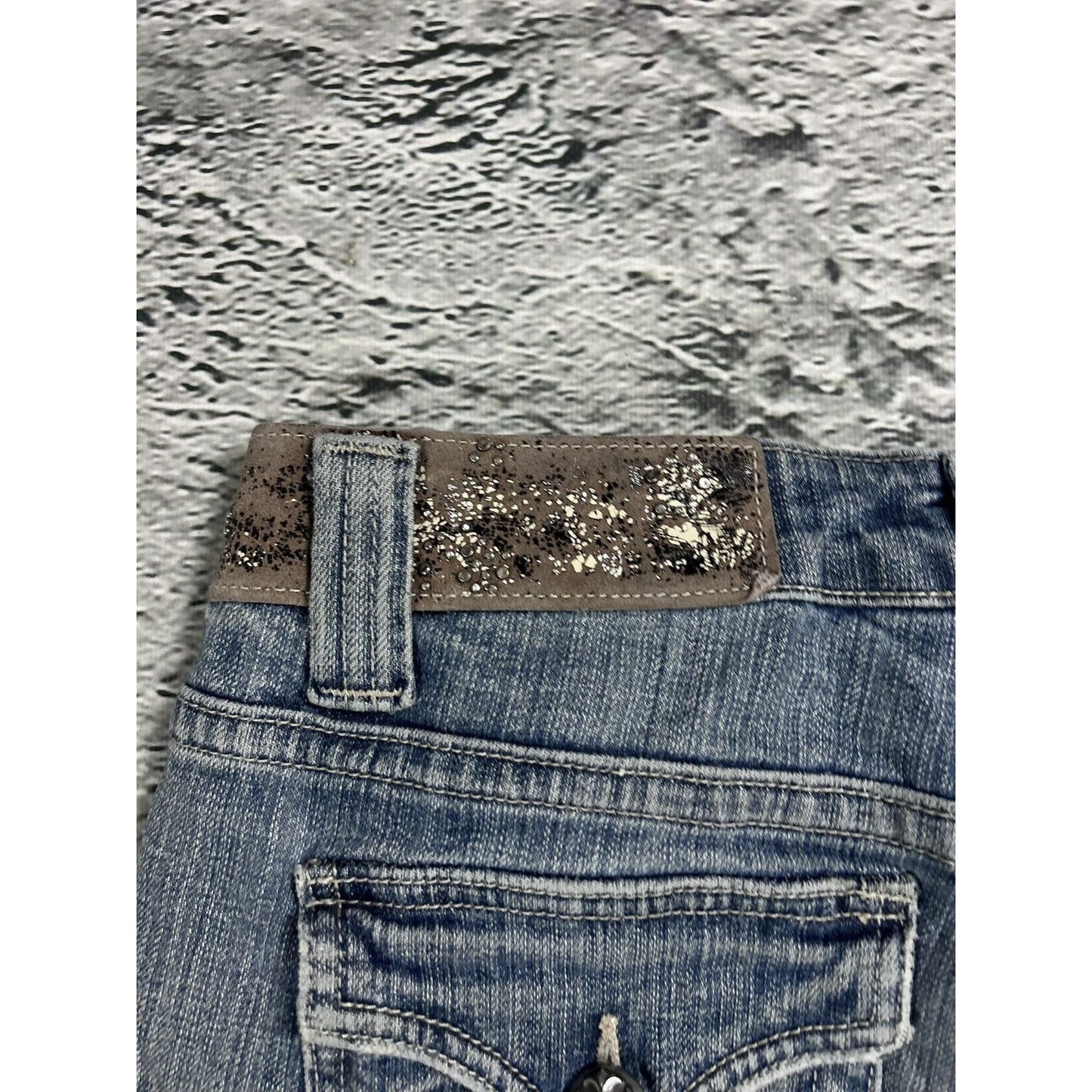 Miss Me flared bootcut white stitching denim vintage y2k