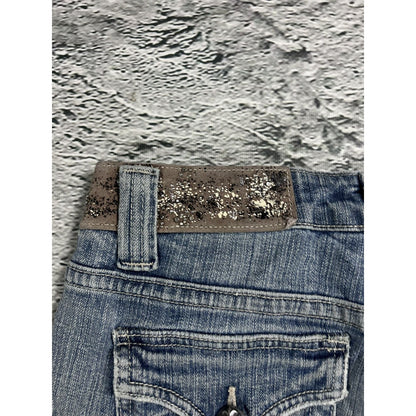 Miss Me flared bootcut white stitching denim vintage y2k