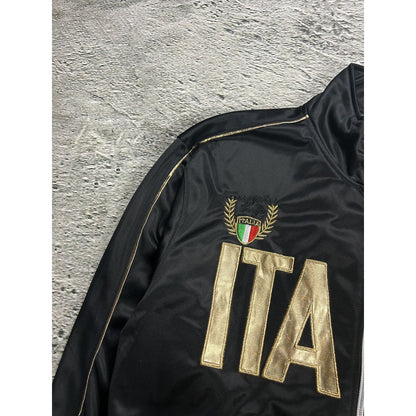 Italia zip sweatshirt vintage Y2K big logo black gold Italy