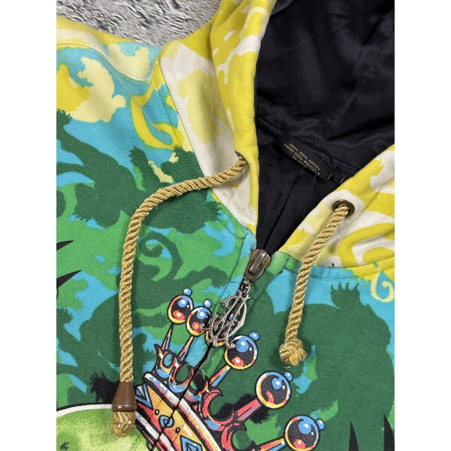 Ed Hardy zip hoodie yellow vintage Y2K Christian Audigier