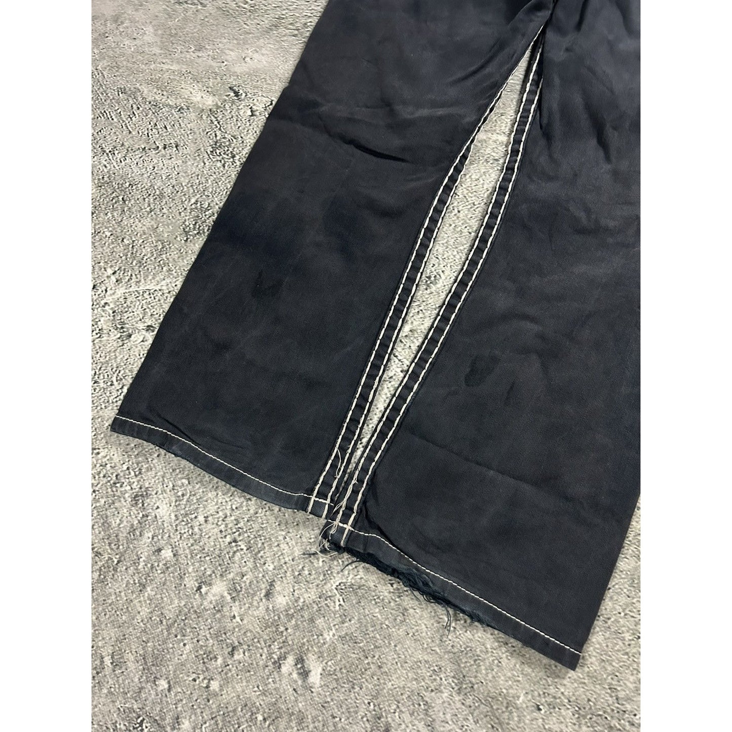 True Religion black jeans white thick stitching Y2K Ricky