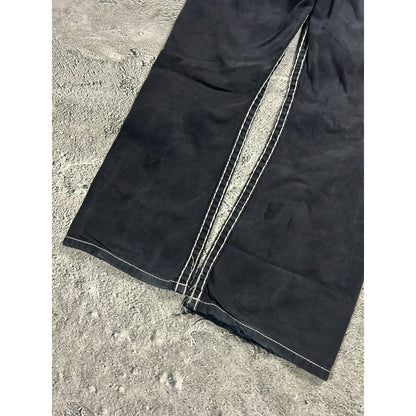 True Religion black jeans white thick stitching Y2K Ricky