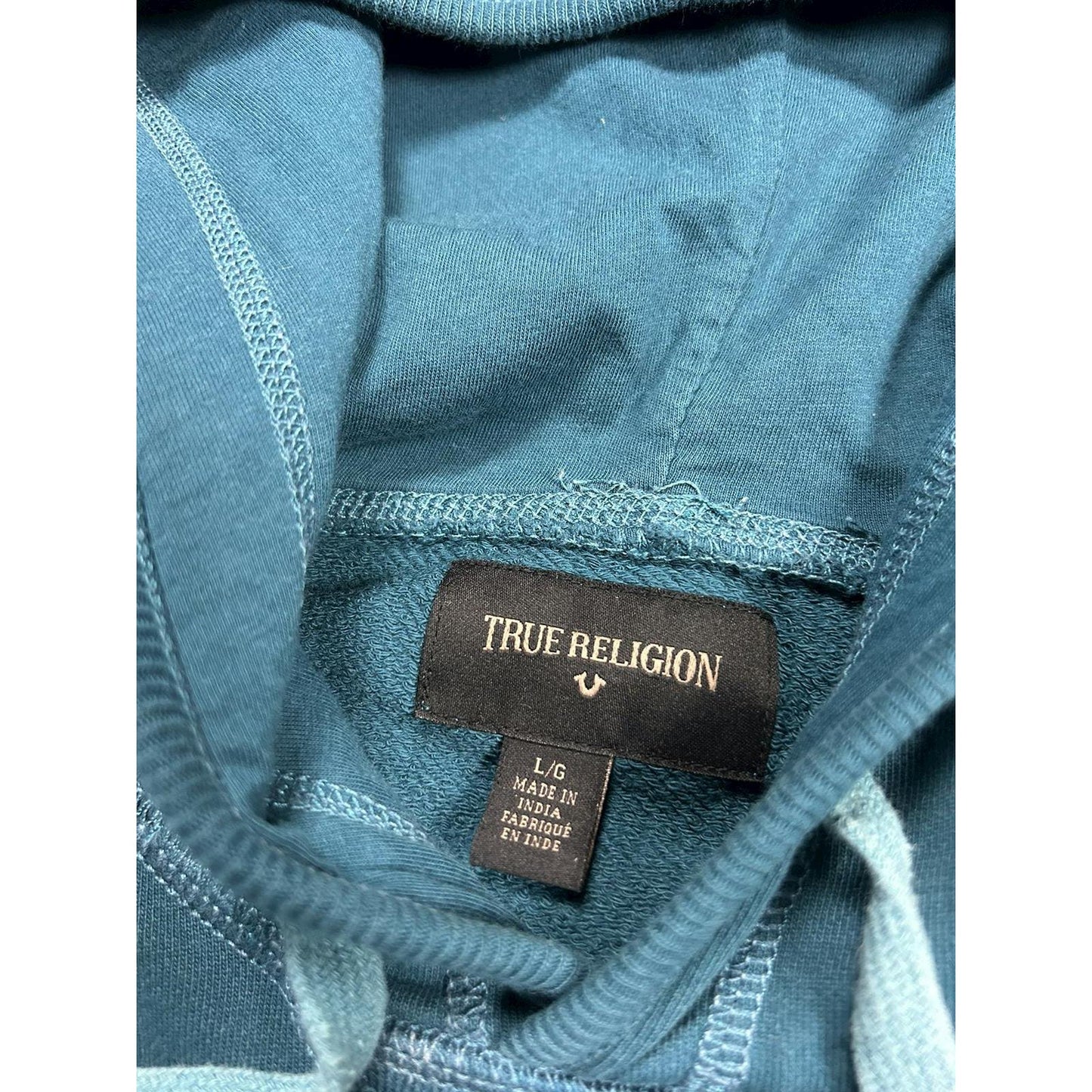 True Religion vintage turquoise hoodie big logo Y2K spellout