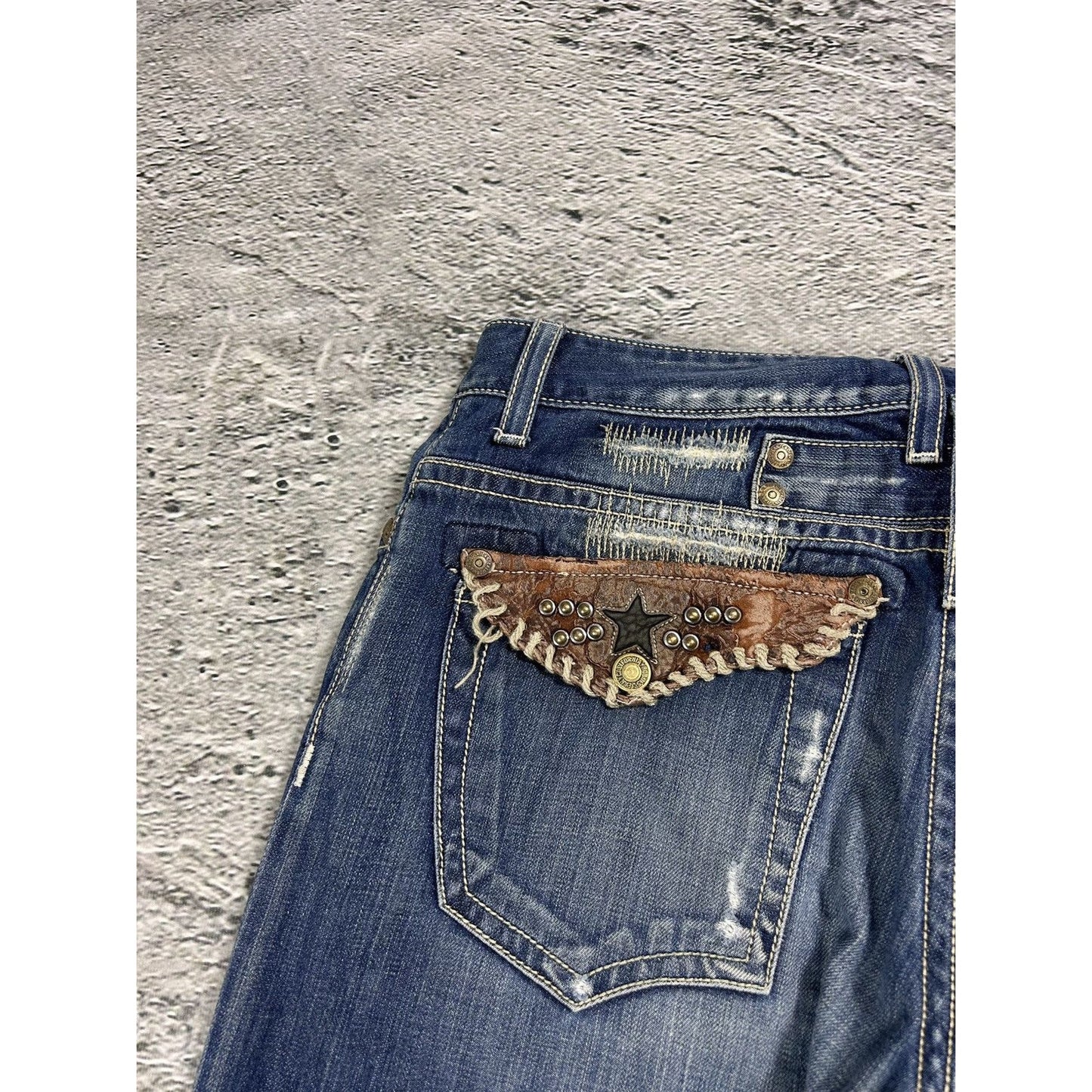 Robins jeans blue jeans straight Y2K blue brown