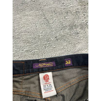 Ed Hardy Christian Audigier vintage jeans big logo pants Y2K