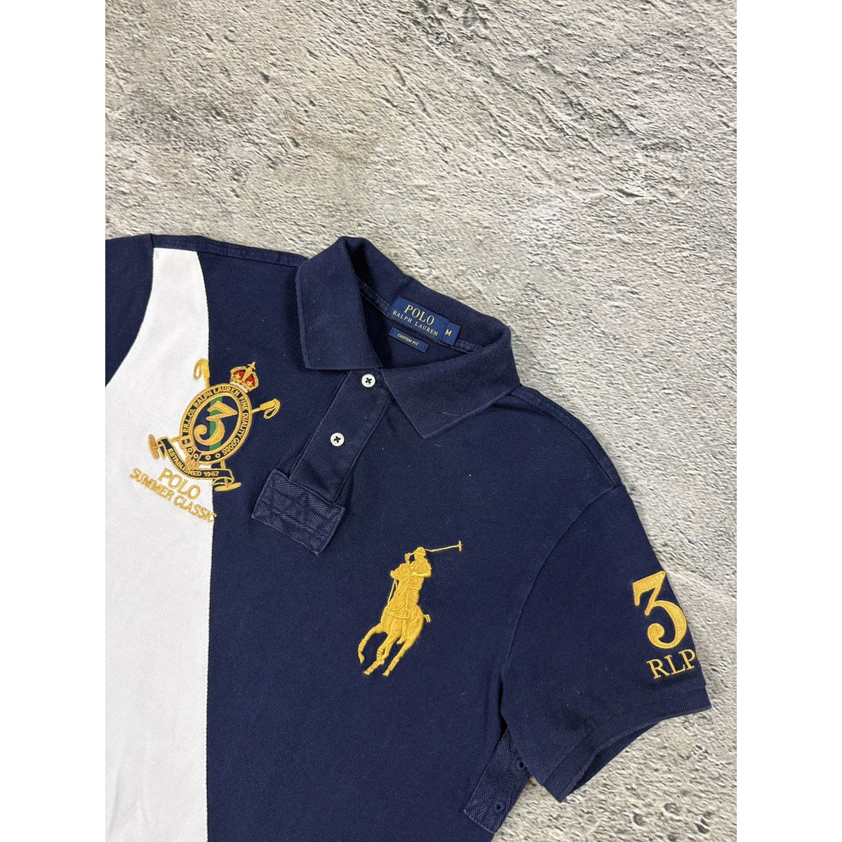 Chief Keef Polo Ralph Lauren big pony navy blue gold T-shirt