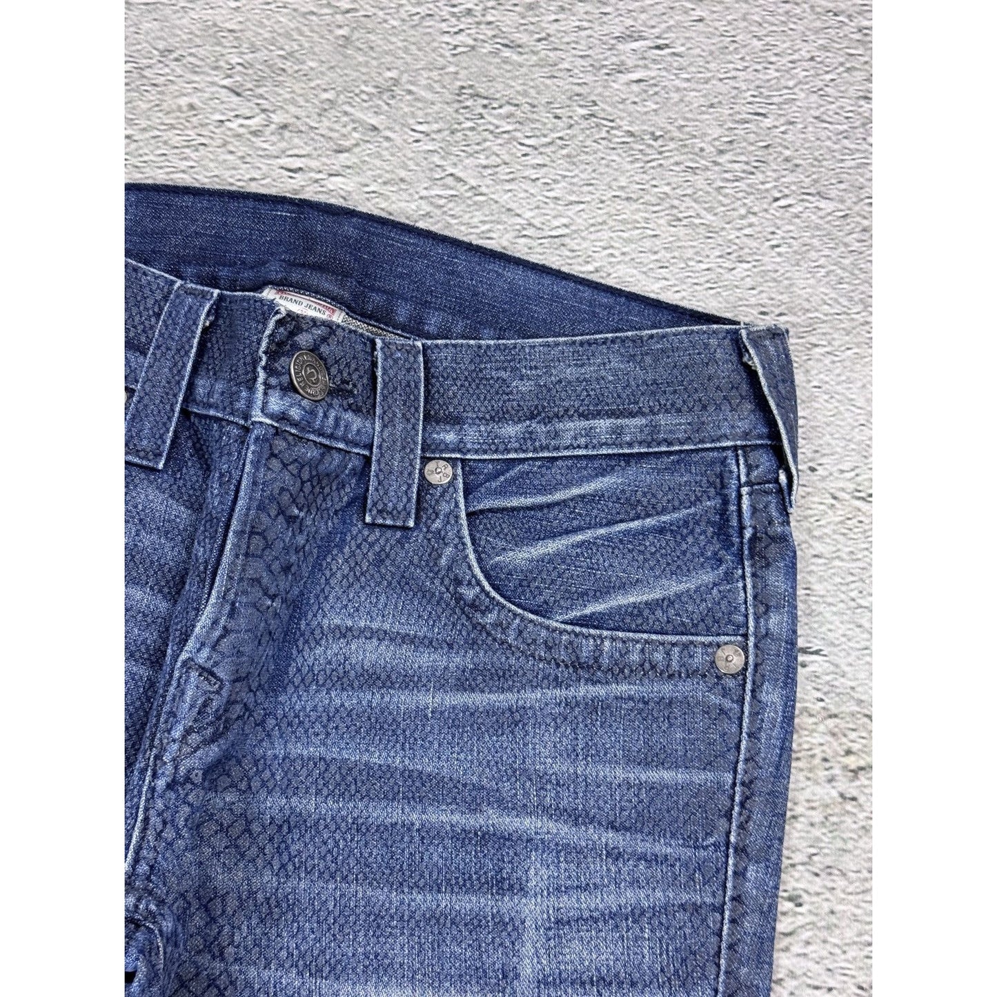 True Religion Rocco jeans vintage denim pants slim snakeskin