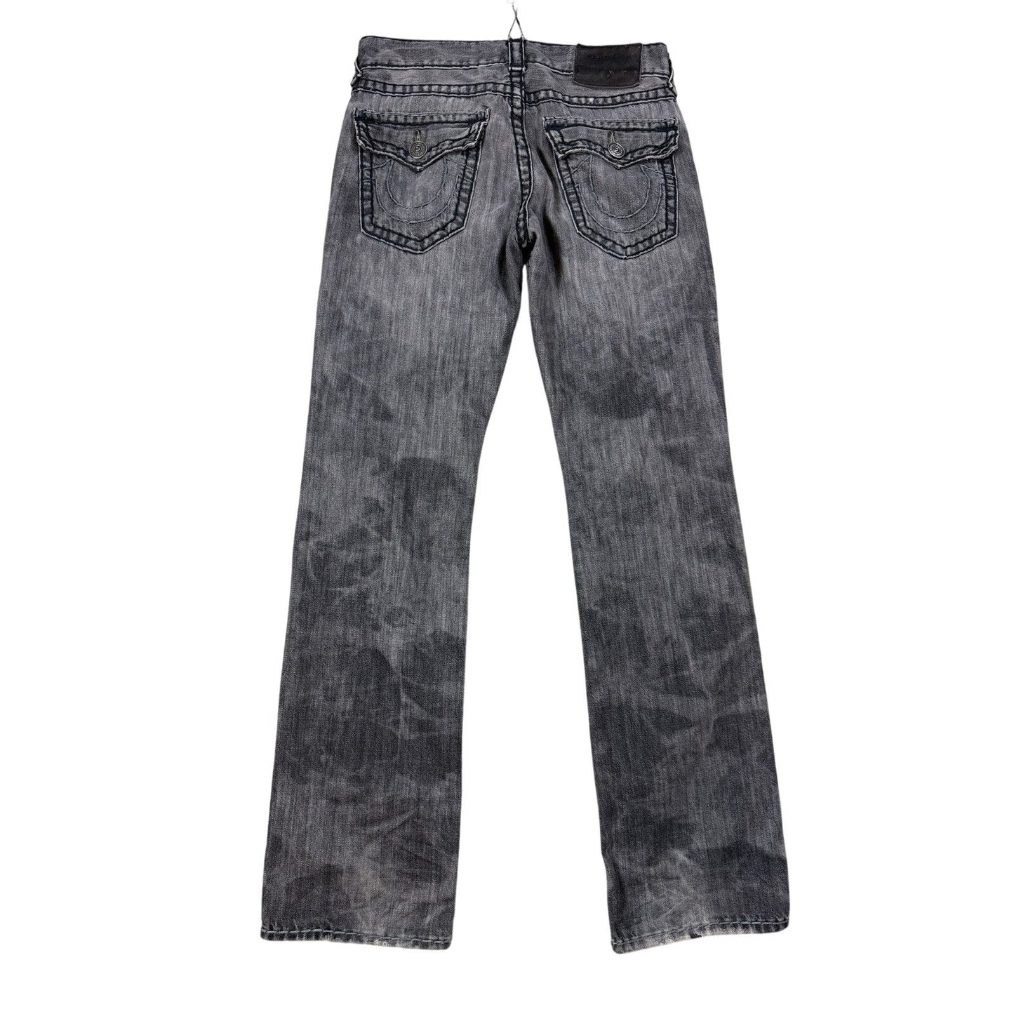 True Religion vintage grey jeans fat white stitching Ricky