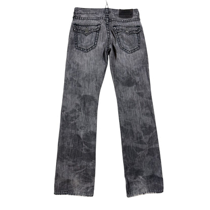 True Religion vintage grey jeans fat white stitching Ricky