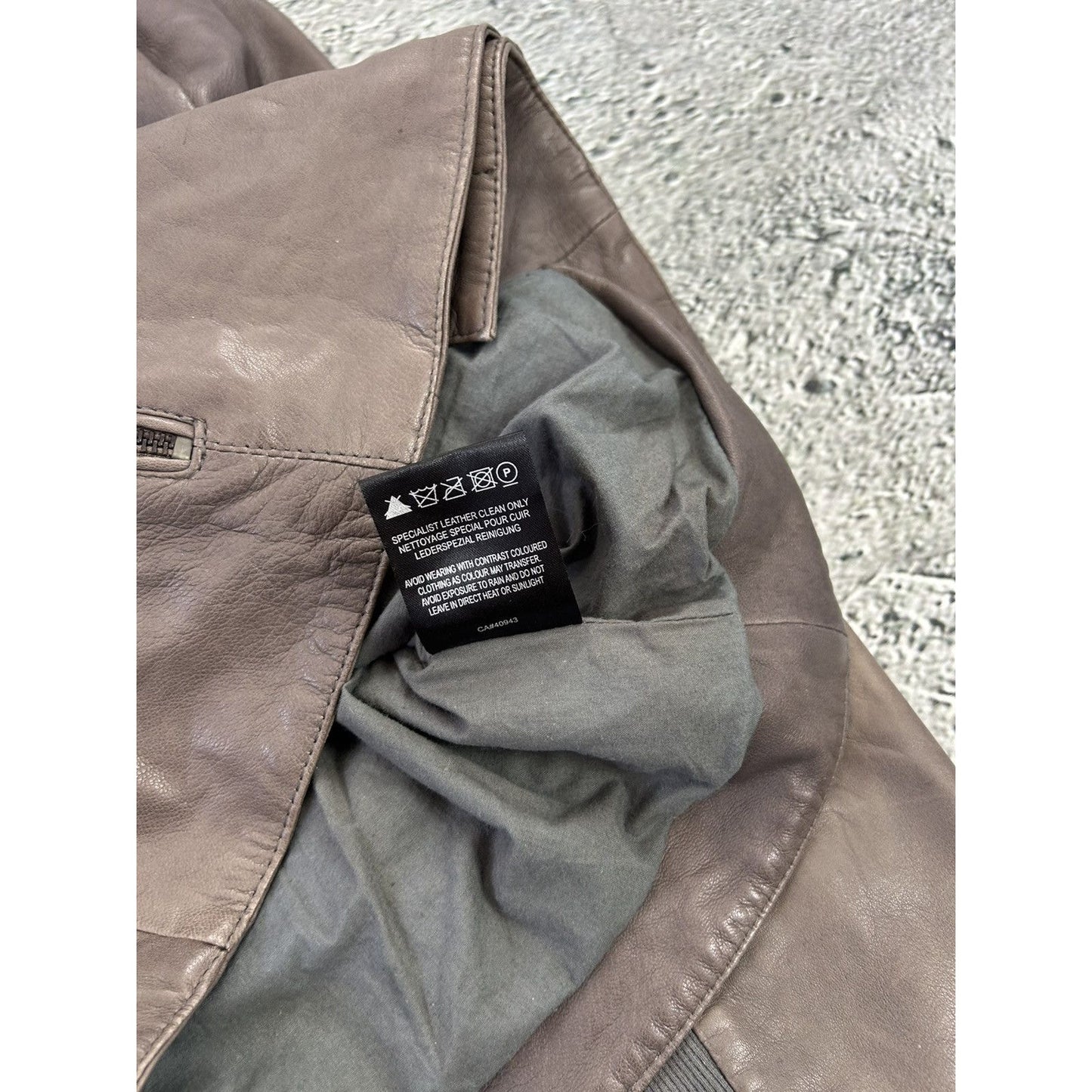 Muubaa Leather Jacket brown smoke grey avant garde