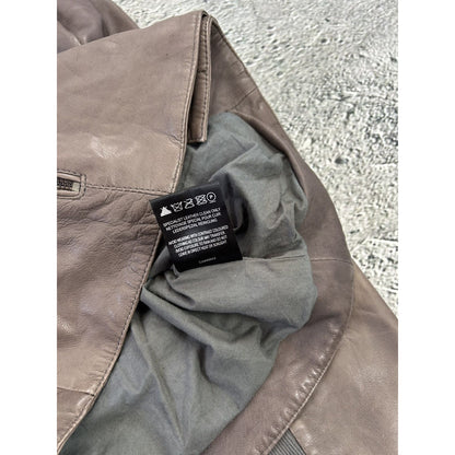 Muubaa Leather Jacket brown smoke grey avant garde