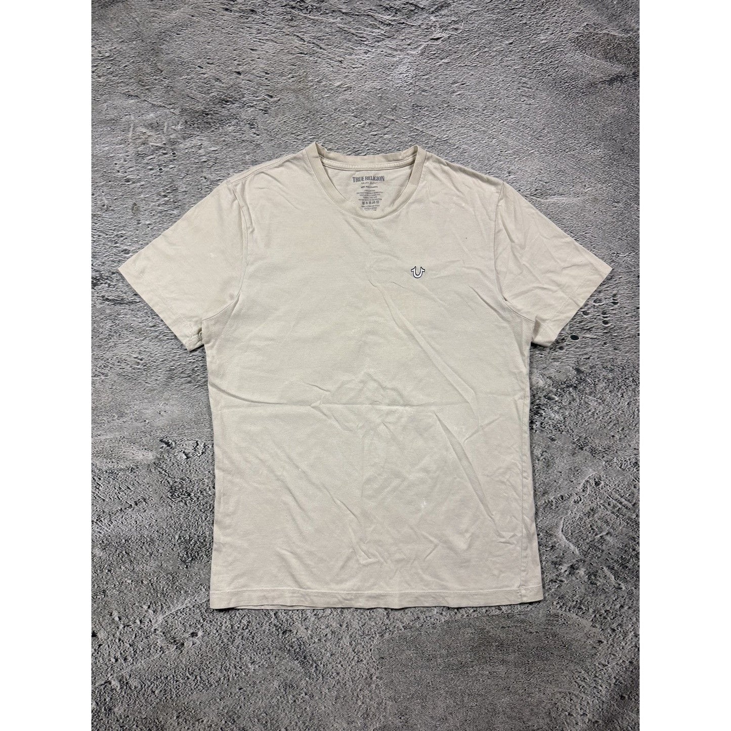 True Religion T-shirt big logo beige