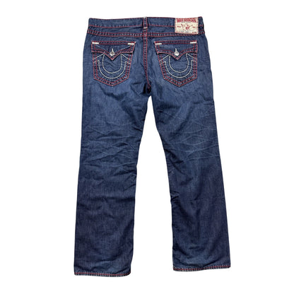 True Religion jeans red white stitch blue Ricky Super T