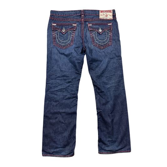 True Religion jeans red white stitch blue Ricky Super T