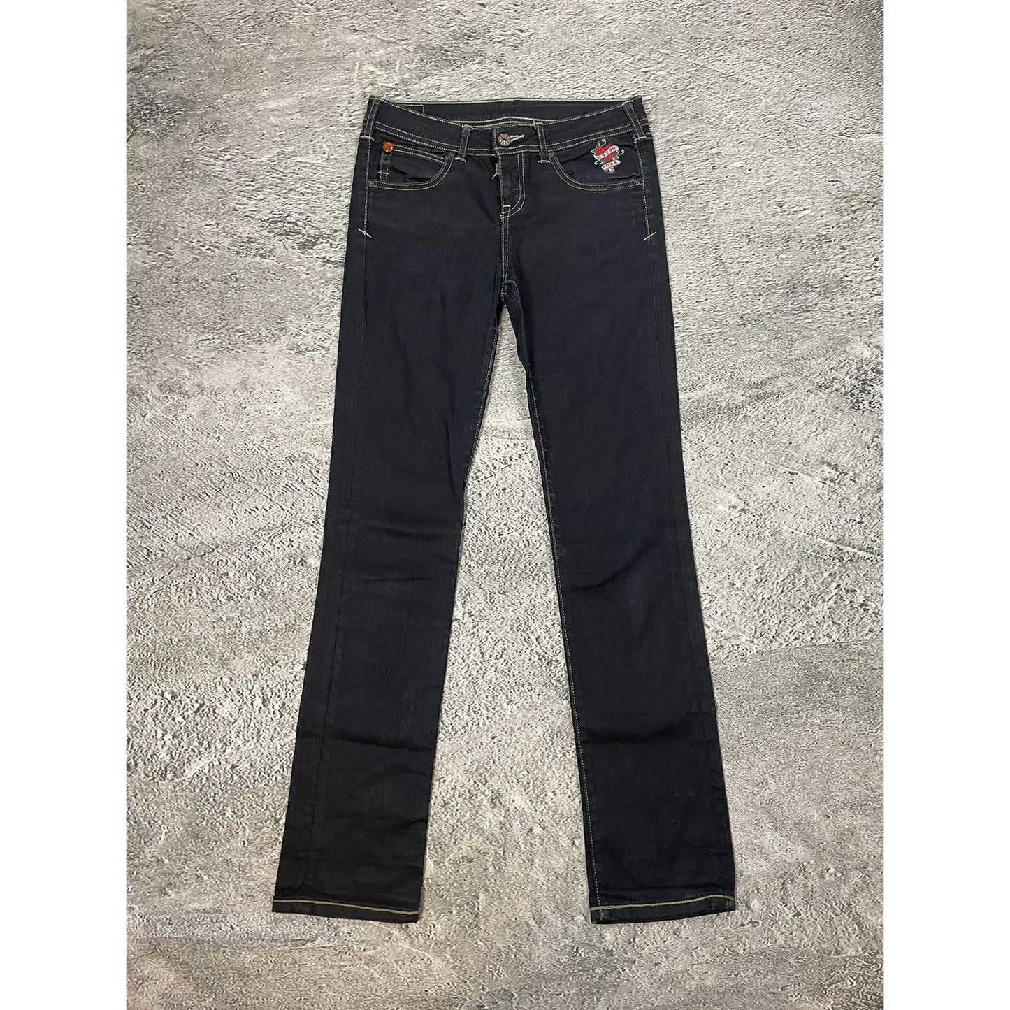 Evisu x Puma vintage black jeans seagulls Y2K