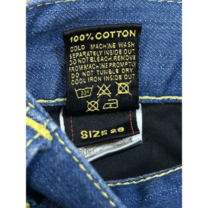 Evisu EU ED jeans vintage denim pants cargo blue yellow Y2K