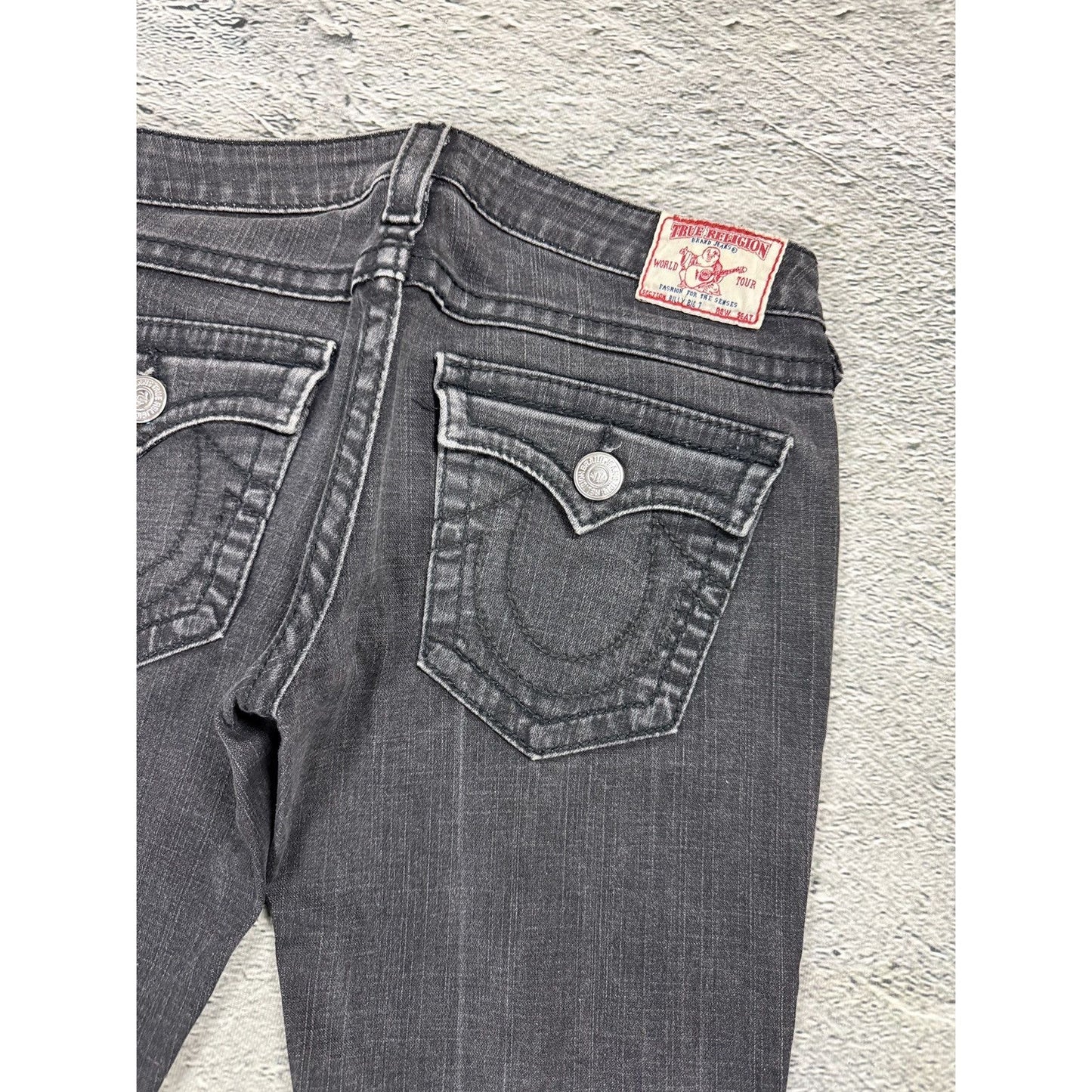 True Religion jeans vintage dark grey Billy flared