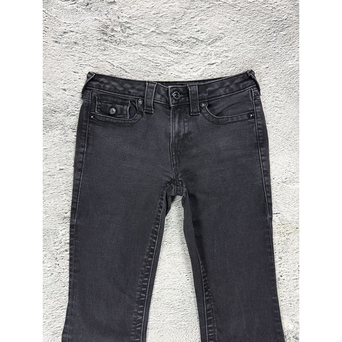 True Religion bootcut jeans black thick stitching Y2K Becca
