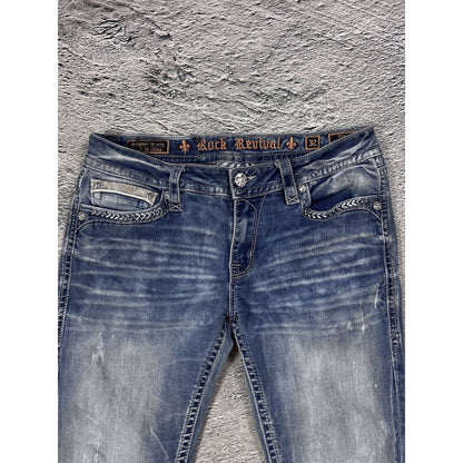 Rock Revival rhinestone glitter jeans Y2K flared Etty
