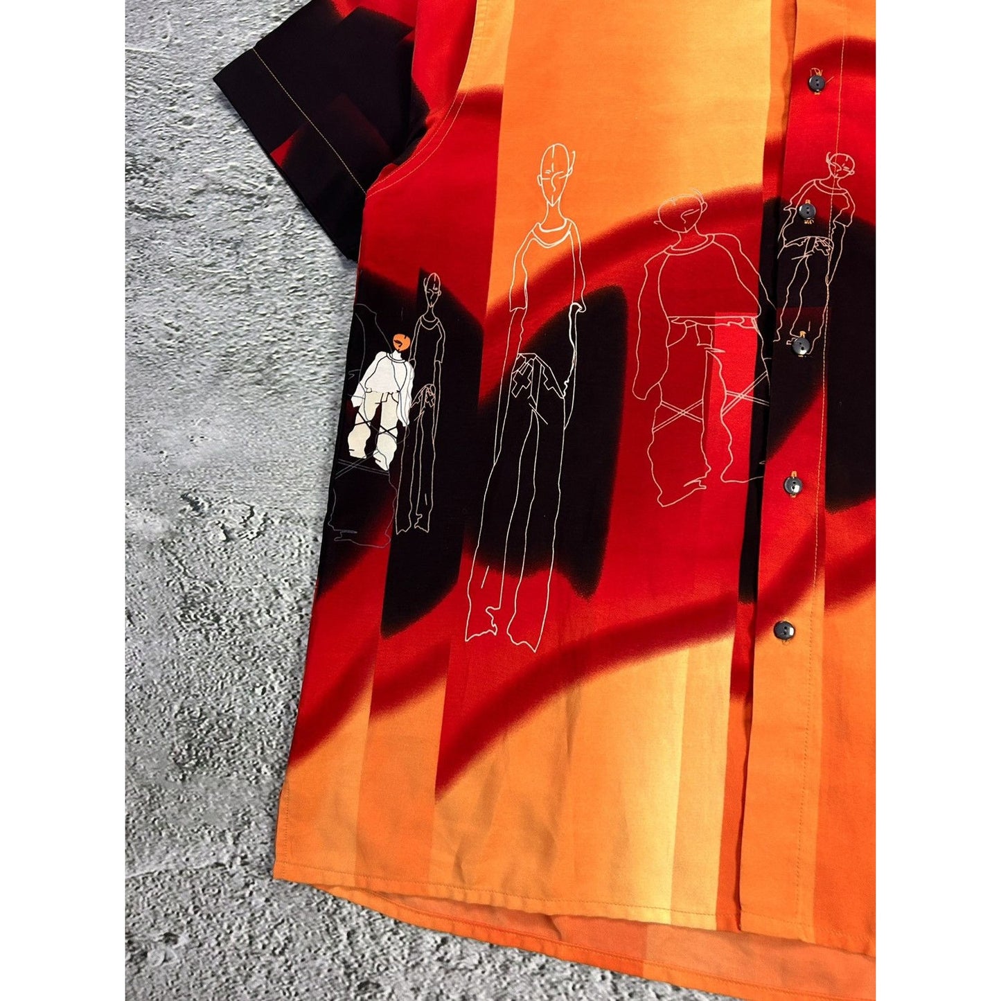 Golfers Crazy Hawaiian Shirt orange vintage Y2K