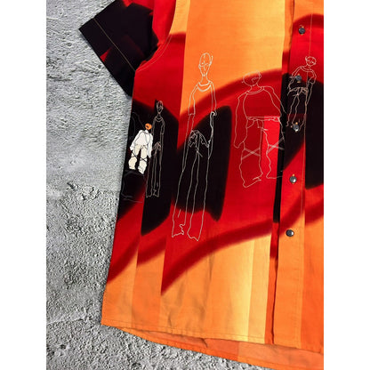 Golfers Crazy Hawaiian Shirt orange vintage Y2K