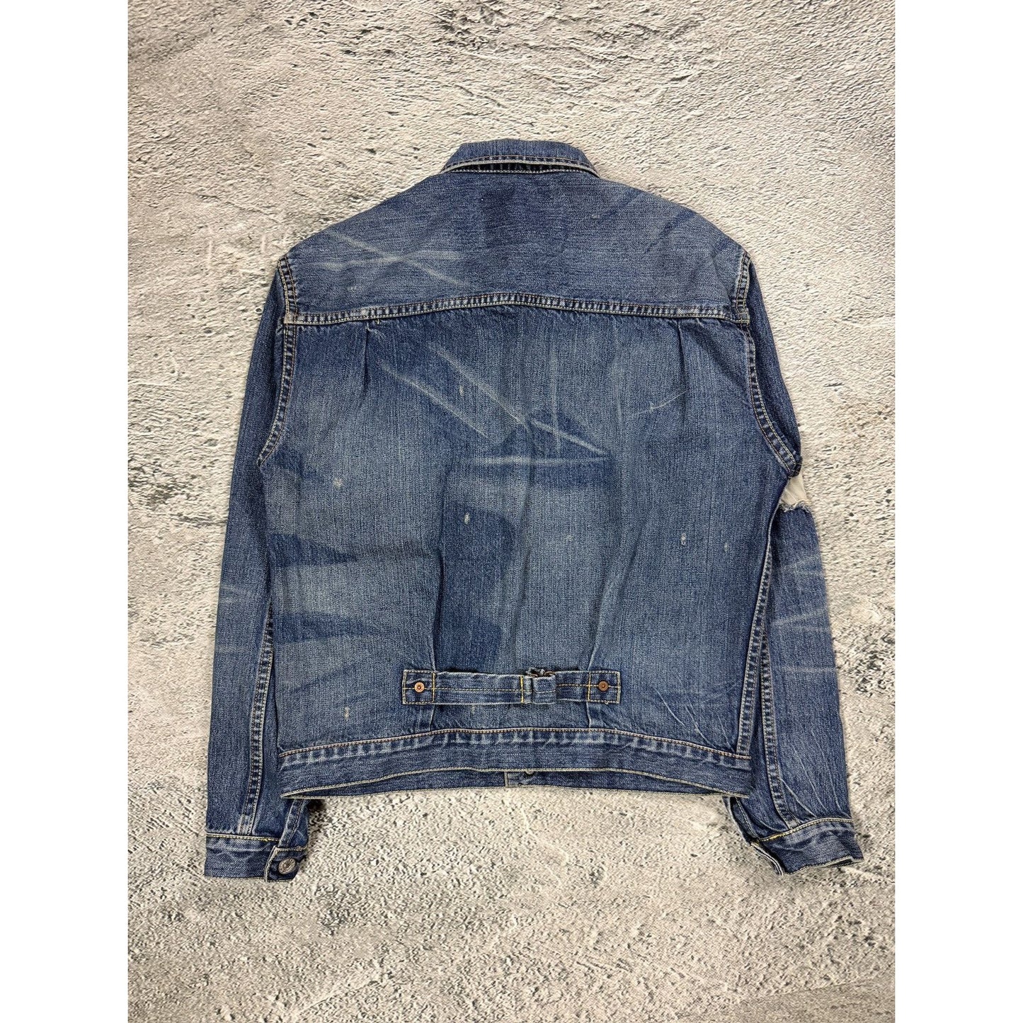 Evisu Japan vintage denim jacket seagulls navy blue
