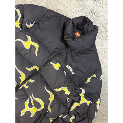 Golf Wang flames jacket down puffer black lime 2019 OG