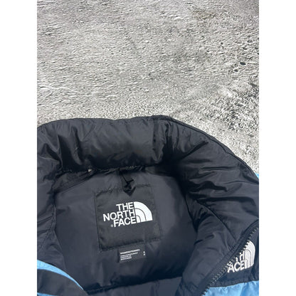 The North Face nuptse 700 baby blue black down puffer jacket