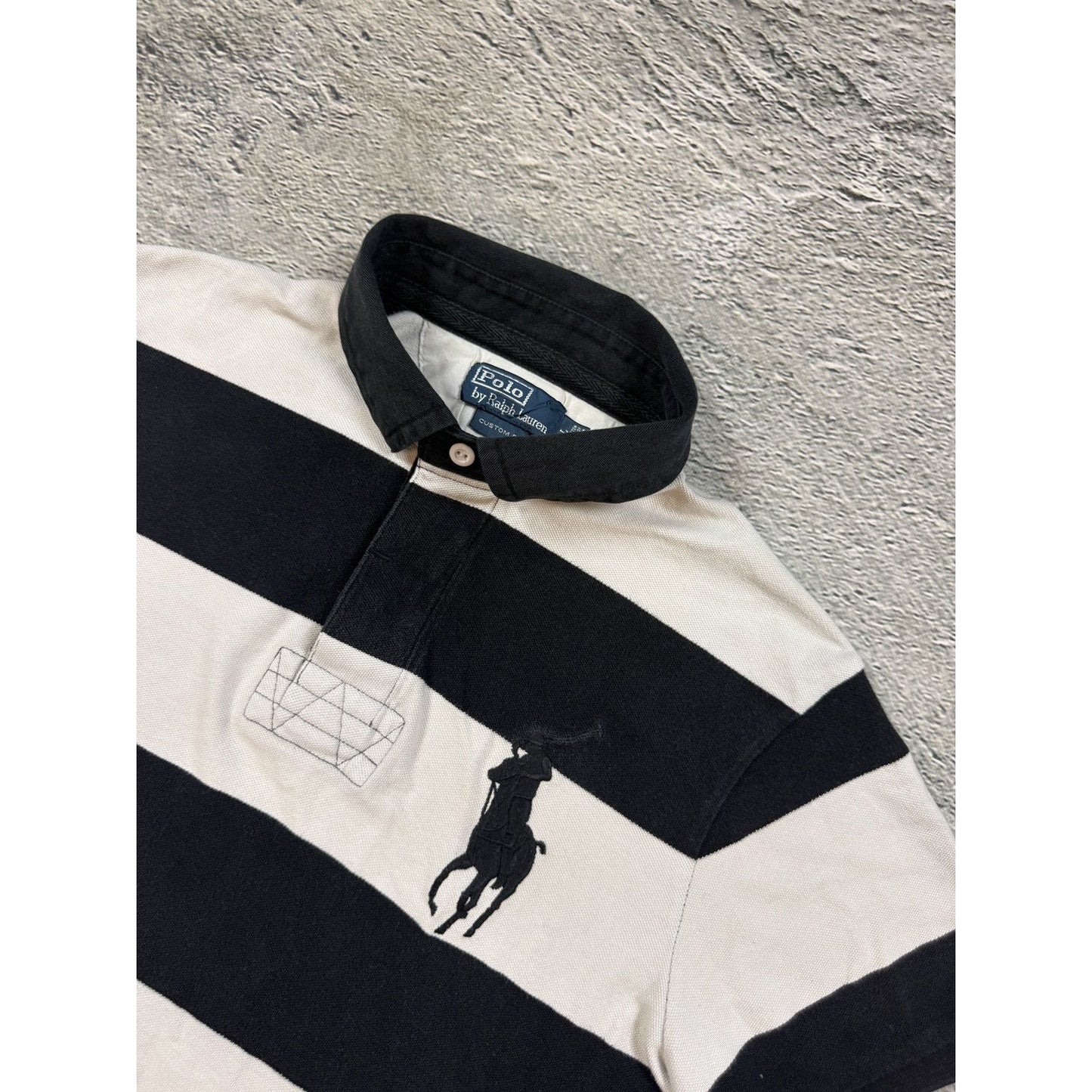 Chief Keef Polo Ralph Lauren t-shirt white black striped big pony