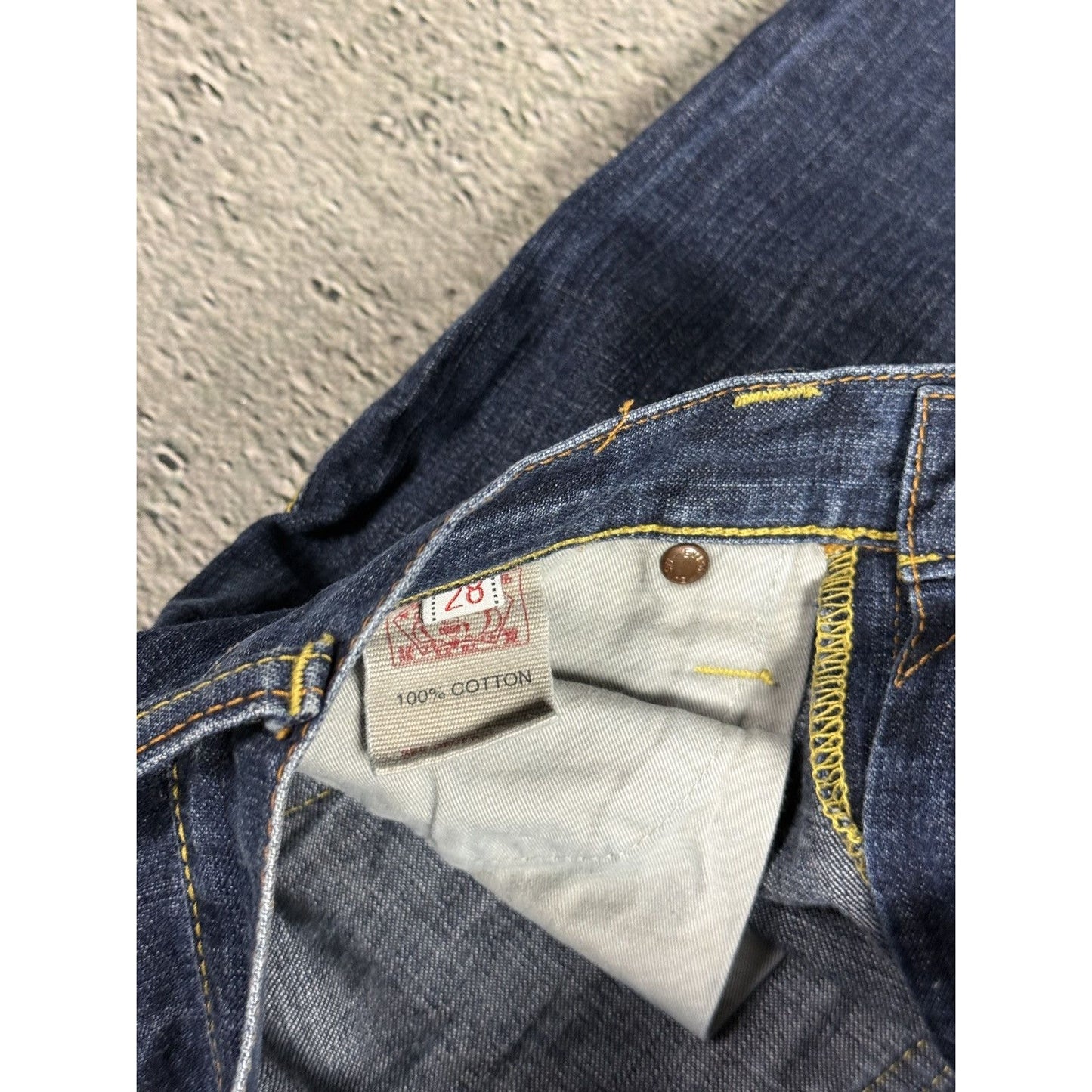 Evisu jeans vintage purple handpainted seagull logo denim