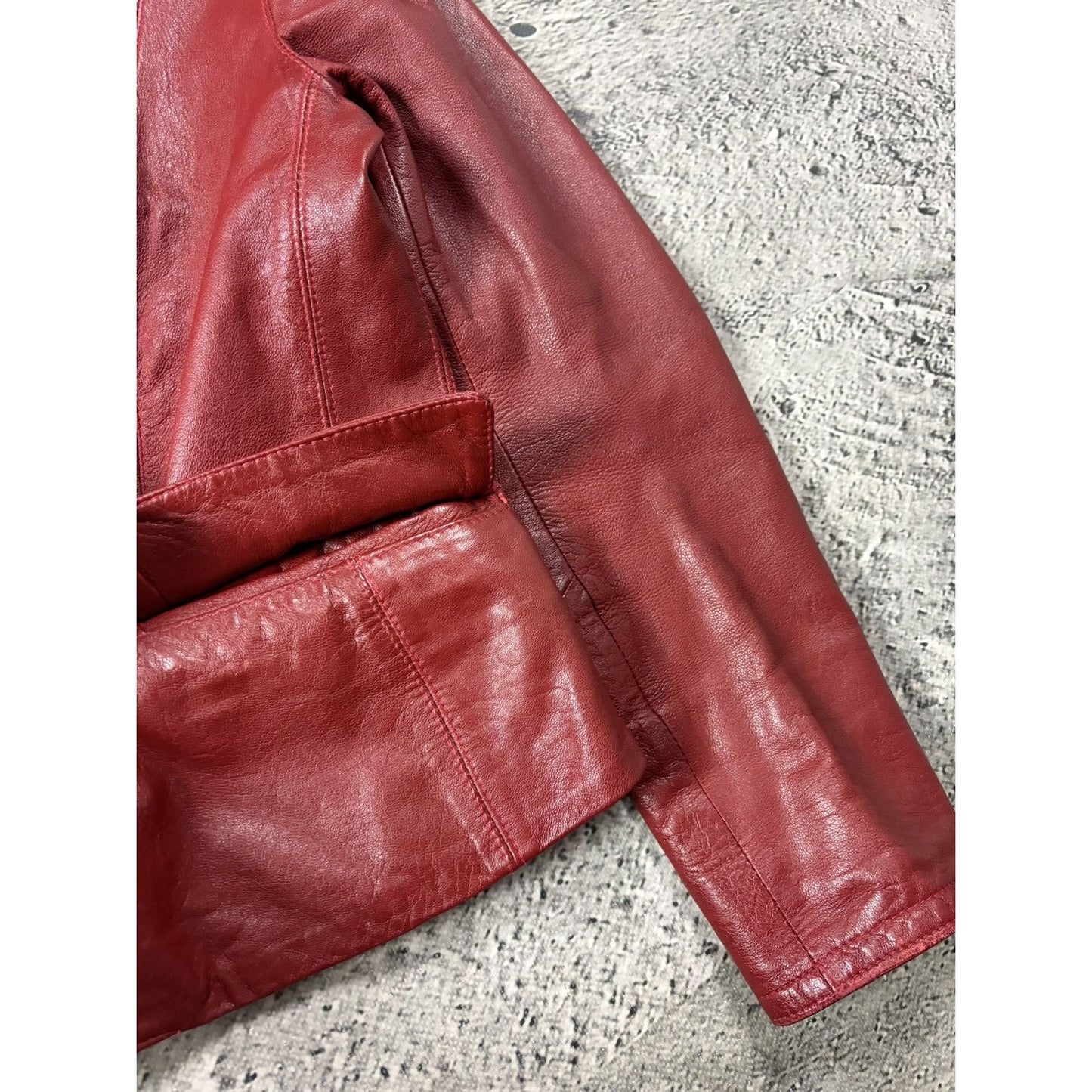 Red Rock Star Leather blazer Jacket vintage Y2K