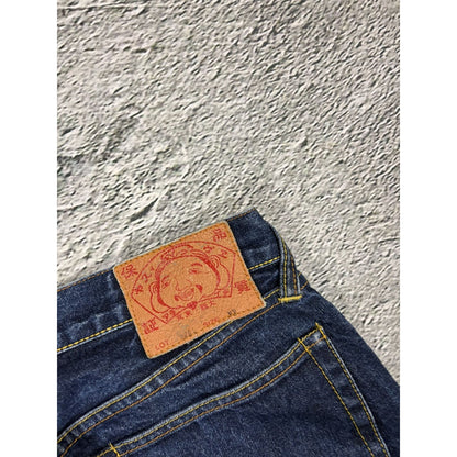 Evisu jeans vintage handpainted seagull logo selvedge white