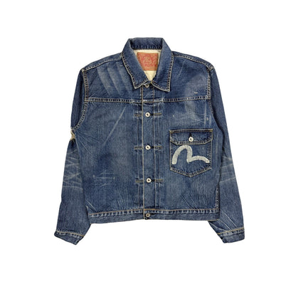 Evisu Japan vintage denim jacket seagulls navy blue
