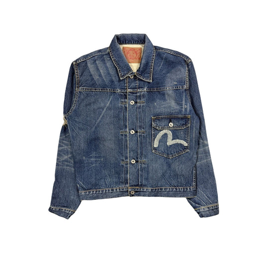Evisu Japan vintage denim jacket seagulls navy blue