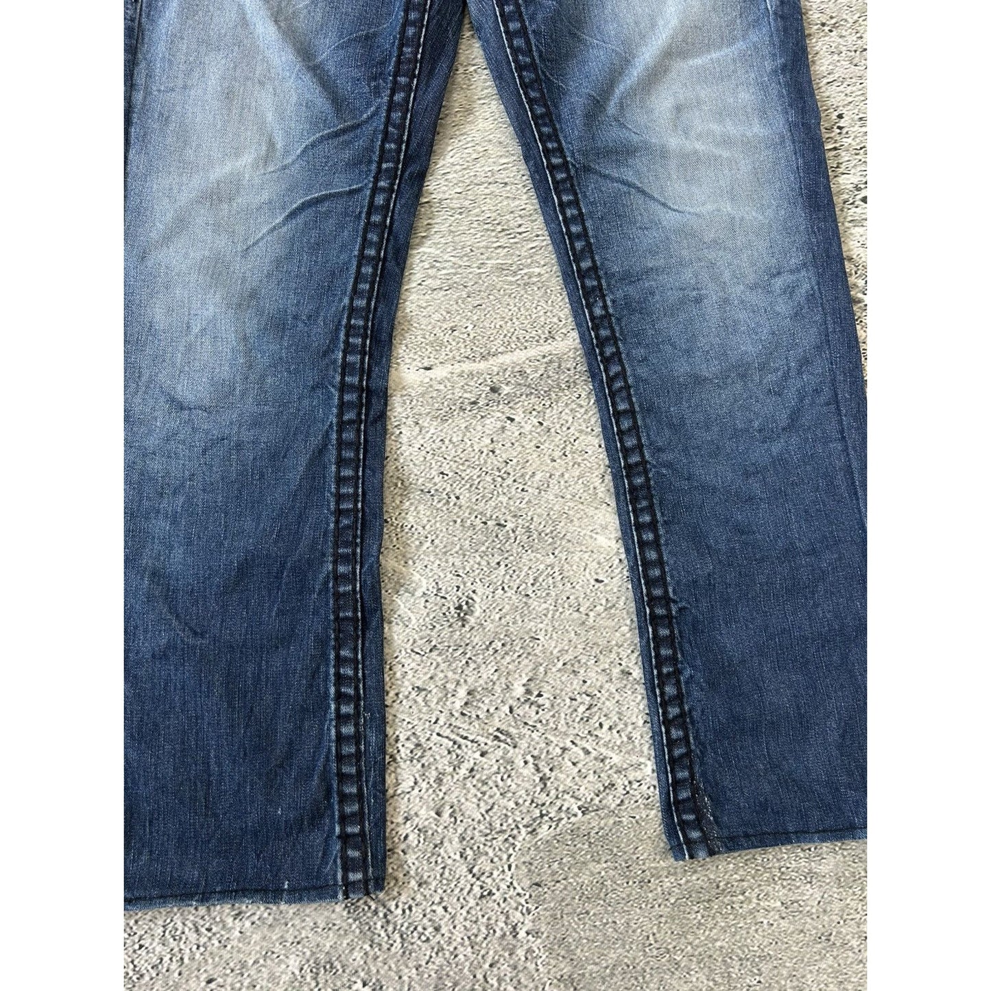 True Religion blue jeans black thick stitching Y2K Bobby