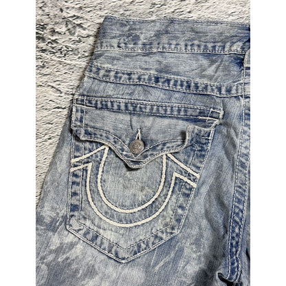 True Religion jeans washed denim white rope stitching