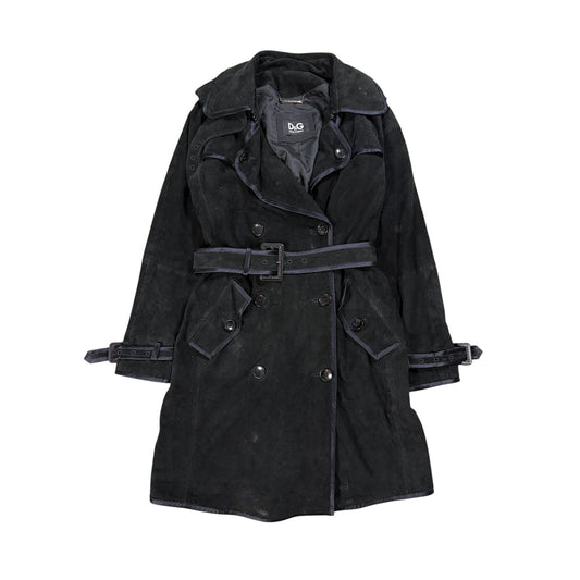 Dolce & Gabbana coat vintage black leather lambskin