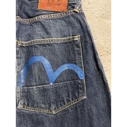 Evisu jeans vintage seagull logo blue selvedge denim gold