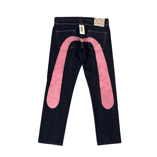 Evisu jeans daicock big logo vintage pink Yamane