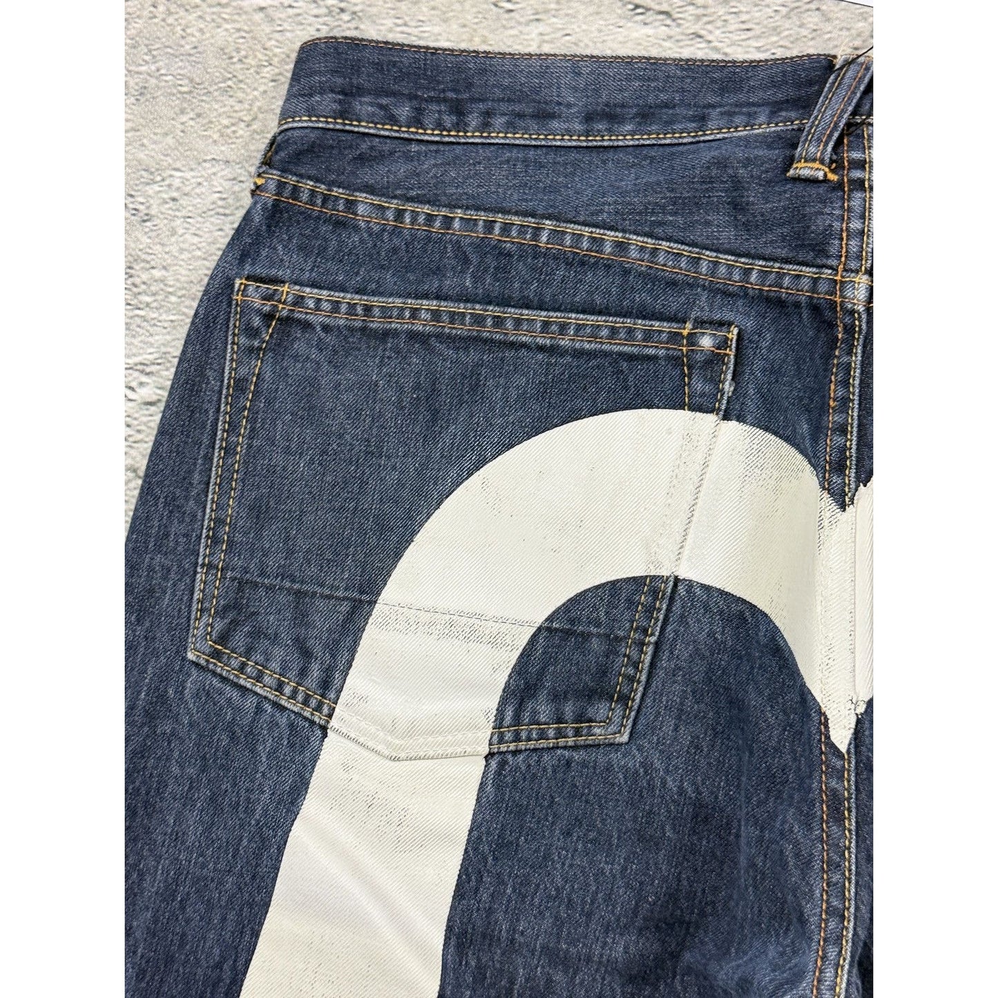 Evisu daicock vintage denim pants white blue Y2K