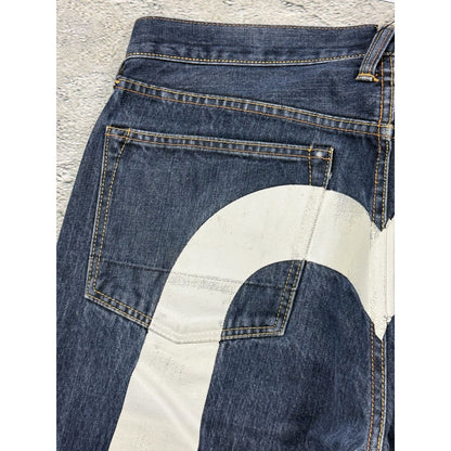 Evisu daicock vintage denim pants white blue Y2K