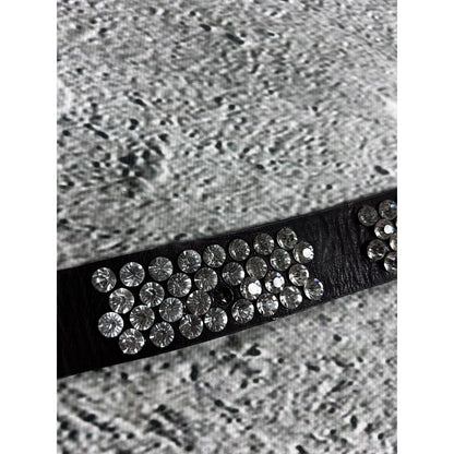 Y2K belt rhinestones vintage black