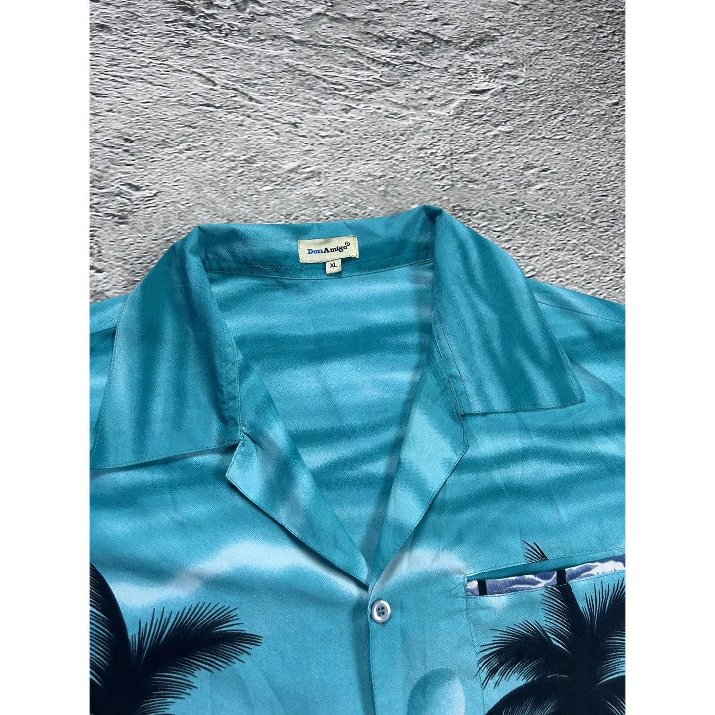 Hawaiian Shirt vintage Don Amigo palms beach sea summer
