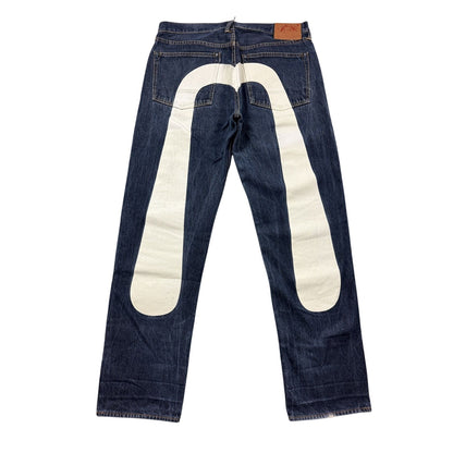 Evisu daicock vintage denim pants white blue Y2K