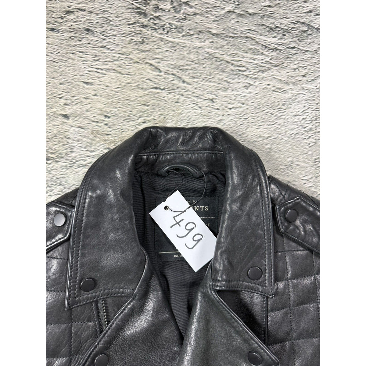 Allsaints Vintage Leather Jacket biker Avant Garde black