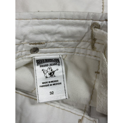 True Religion Cargo White jorts denim shorts