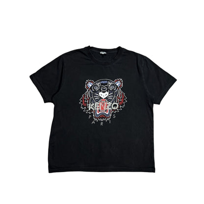 Kenzo big logo T-shirt tiger head black Paris