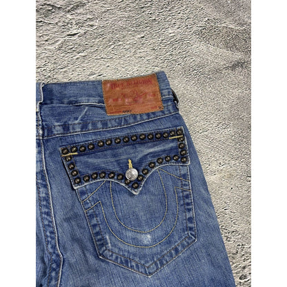 True Religion blue jeans studded Y2K Ricky vintage