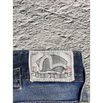 Evisu x Puma vintage baby blue jeans mint seagulls baggy